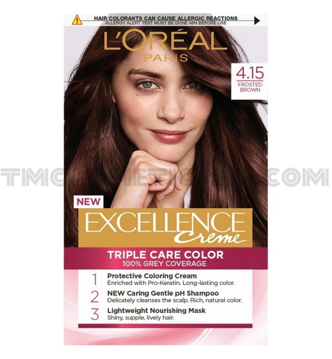 Loreal Paris Excellence трайна боя за коса 4,15/ Студено кафяв