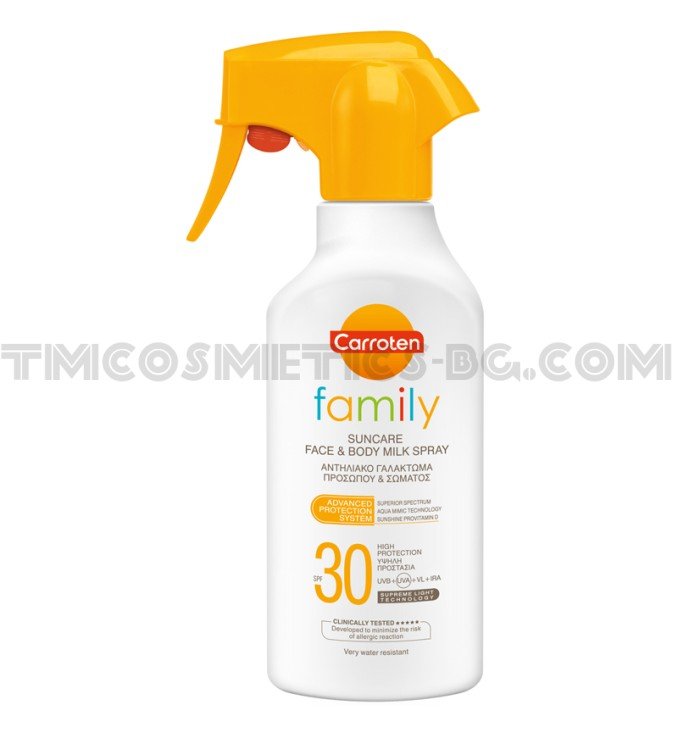 Carroten Family слънцезащитно мляко спрей SPF 30 300ml
