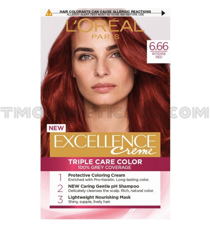 Loreal Paris Excellence трайна боя за коса 6,66  Интензивно червен