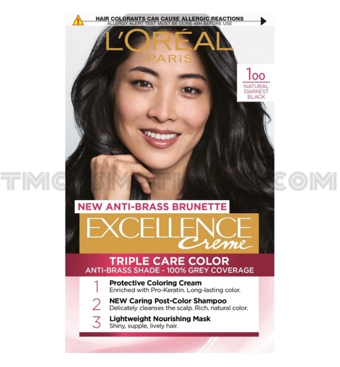 Loreal Paris Excellence трайна боя за коса 100/ Натурално черен Loreal Paris Excellence трайна боя за коса 100/ Натурално черен