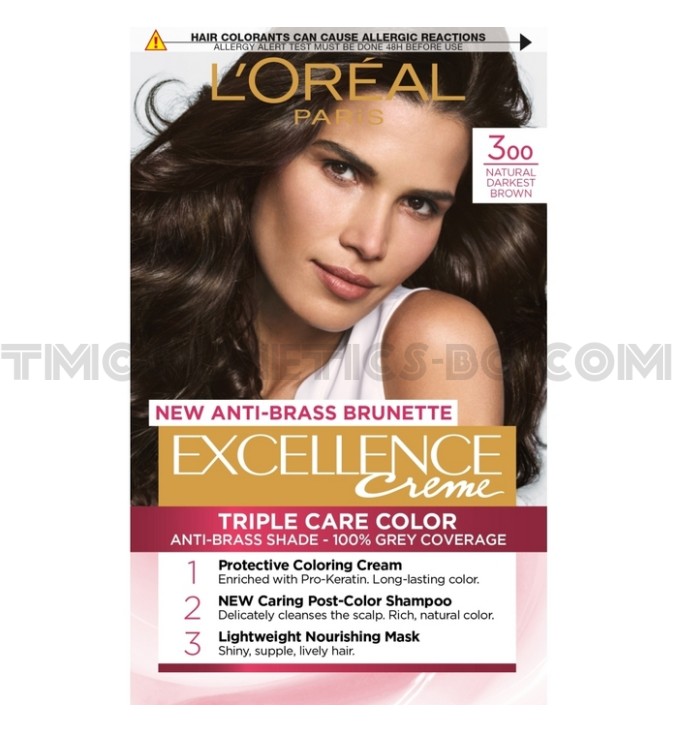 Loreal Paris Excellence трайна боя за коса 300/ Много тъмно натурално кафяв Loreal Paris Excellence трайна боя за коса 300/ Много тъмно натурално кафяв