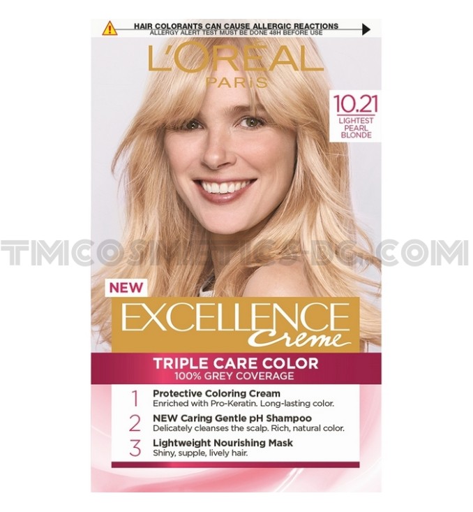 Loreal Paris Excellence трайна боя за коса 10.21/ Много светло перлено рус Loreal Paris Excellence трайна боя за коса 10.21/ Много светло перлено рус