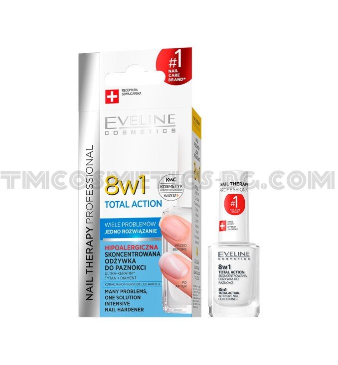 Eveline 8 w 1 Total Action балсам за нокти Eveline 8 w 1 Total Action балсам за нокти