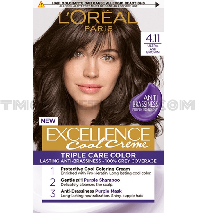 Loreal Paris Excellence трайна боя за коса 4.11/ Ултра пепелно кафяв