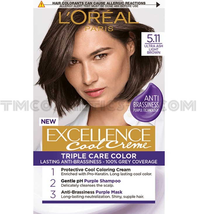 Loreal Paris Excellence трайна боя за коса 5.11/ Ултра пепелно светло кафяв