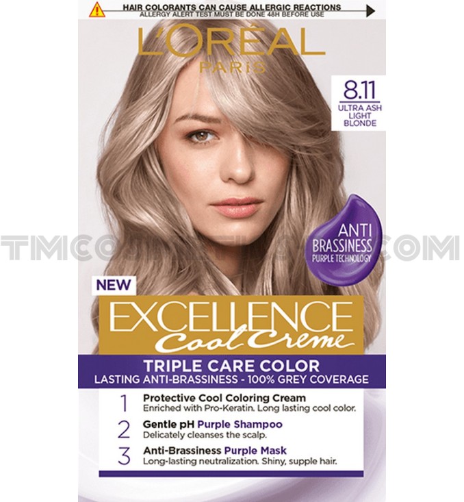 Loreal Paris Excellence трайна боя за коса 8.11/ Ултра пепелно светло рус