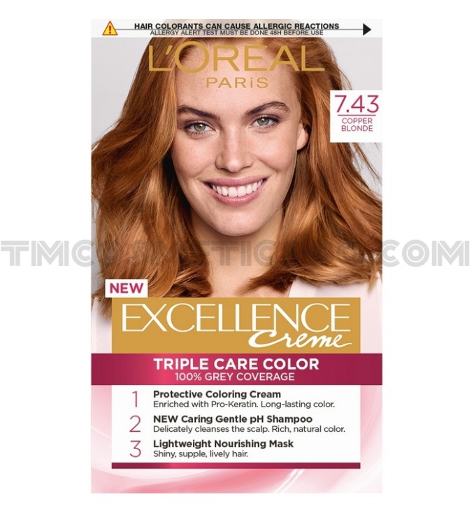 Loreal Paris Excellence трайна боя за коса 7.43/ Медено рус Loreal Paris Excellence трайна боя за коса 7.43/ Медено рус