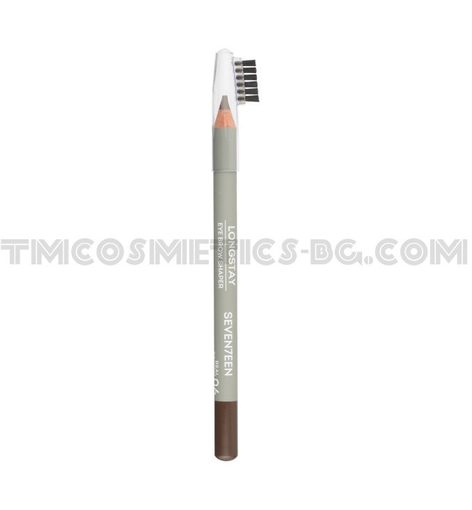 Seventeen молив за вежди Long stay eyebrow shaper 6 - наситено кафяво