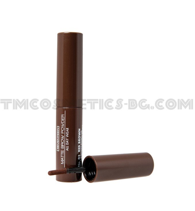 Seventeen пудра за вежди Matte Brow Powder - 3 червено кафяво