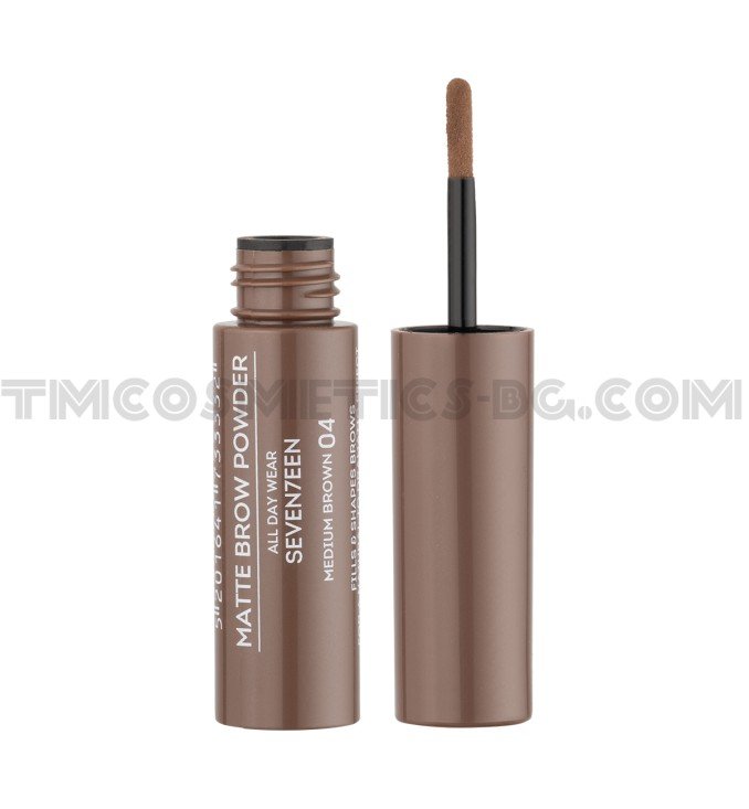 Seventeen пудра за вежди Matte Brow Powder - 4 средно кафяво Seventeen пудра за вежди Matte Brow Powder - 4 средно кафяво