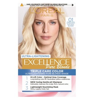 L'oreal Paris Excellence изсветляваща боя за коса 01/ Ултра светло натурално русо L'oreal Paris Excellence изсветляваща боя за коса 01/ Ултра светло натурално русо