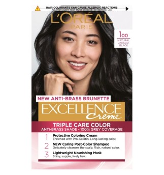 L'oreal Paris Excellence трайна боя за коса 100/ Натурално черен L'oreal Paris Excellence трайна боя за коса 100/ Натурално черен