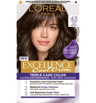L'oreal Paris Excellence трайна боя за коса 4.11/ Ултра пепелно кафяв