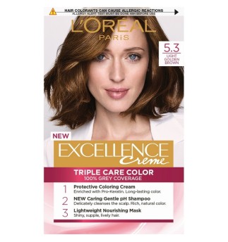 L'oreal Paris Excellence трайна боя за коса 5.3/ Светло златисто кафяв L'oreal Paris Excellence трайна боя за коса 5.3/ Светло златисто кафяв