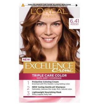 L'oreal Paris Excellence трайна боя за коса 6.41/ Лешник L'oreal Paris Excellence трайна боя за коса 6.41/ Лешник