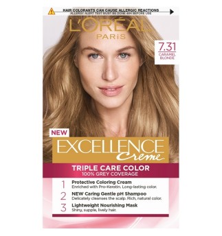 L'oreal Paris Excellence трайна боя за коса 7,31/ Карамелено рус L'oreal Paris Excellence трайна боя за коса 7,31/ Карамелено рус