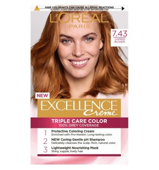 L'oreal Paris Excellence трайна боя за коса 7.43/ Медено рус