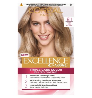 L'oreal Paris Excellence трайна боя за коса 8.1/ Светло пепелно рус L'oreal Paris Excellence трайна боя за коса 8.1/ Светло пепелно рус
