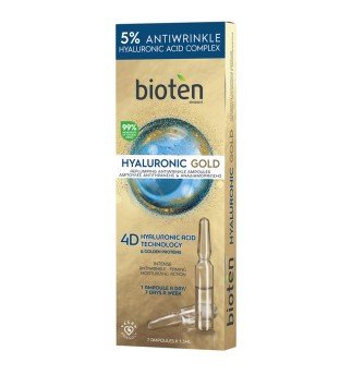Bioten Hyaluronic gold ампули против бръчки 7бр Bioten Hyaluronic gold ампули против бръчки 7бр